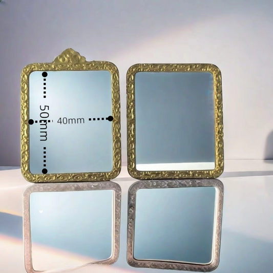 【Top】Vintage Baroque Rectangular Pendant Frame –Case for Photos, and Keepsakes(50mm x 40mm)