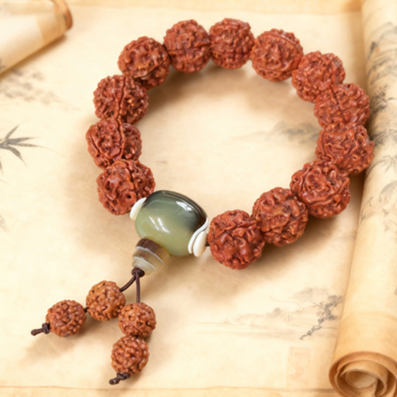 【03】18mm Natural Bodhi Seed Beaded Bracelet – Vintage Zen Meditation