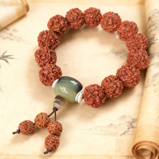 【03】18mm Natural Bodhi Seed Beaded Bracelet – Vintage Zen Meditation